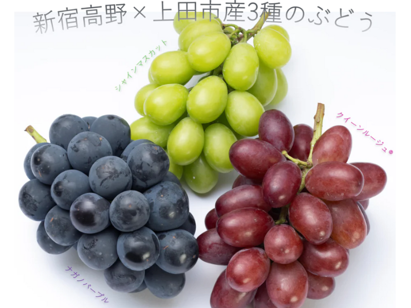 【新宿高野コラボイベント】上田市産の絶品3種のぶどうを味わう