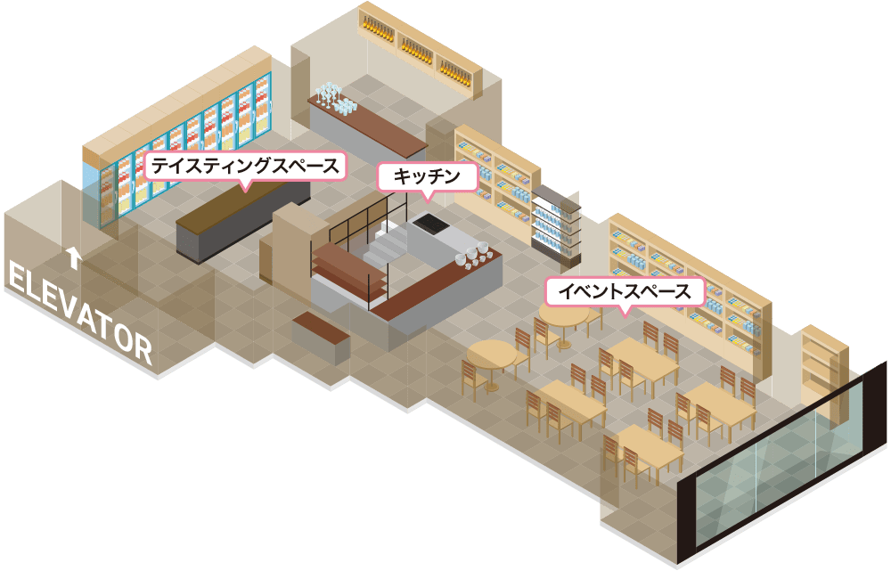 画像:2Fテイスティング&イベントスペース